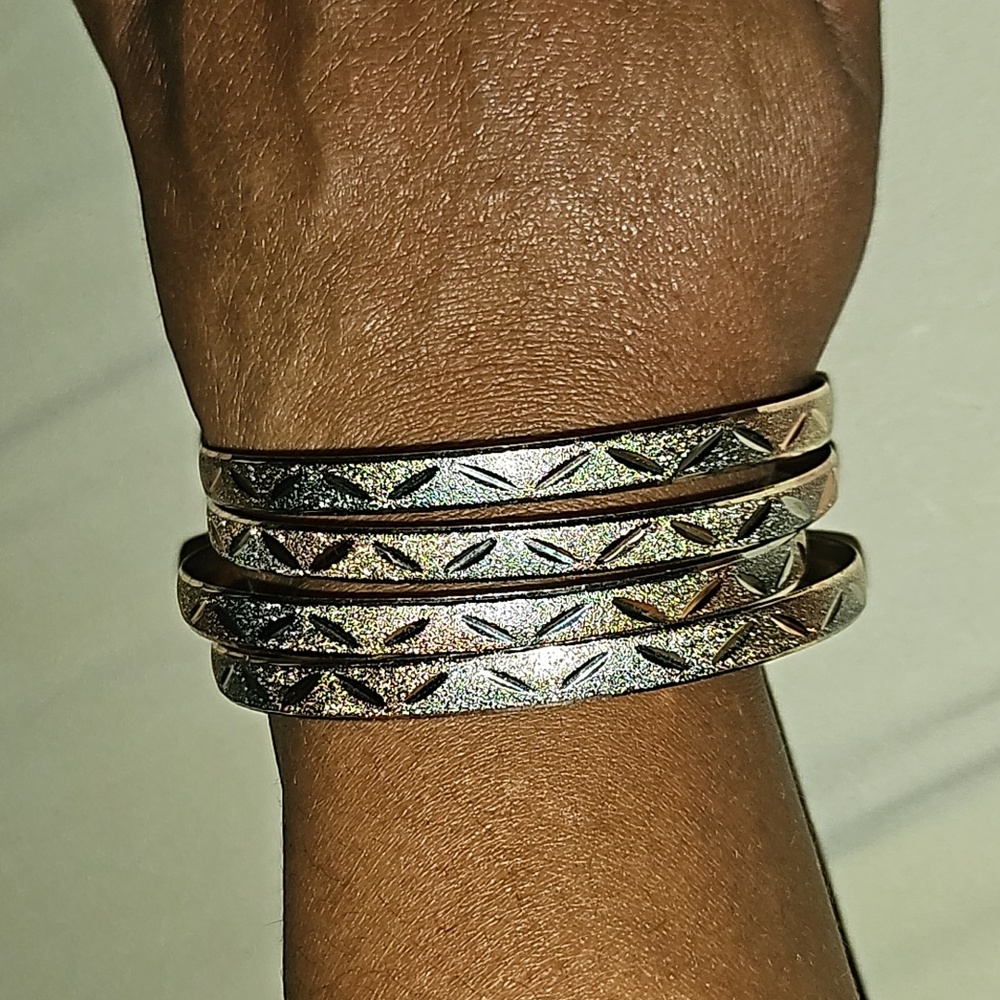 Tri-tone 14k Gold plated bangles